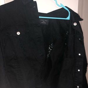 black ripped/distressed denim jacket